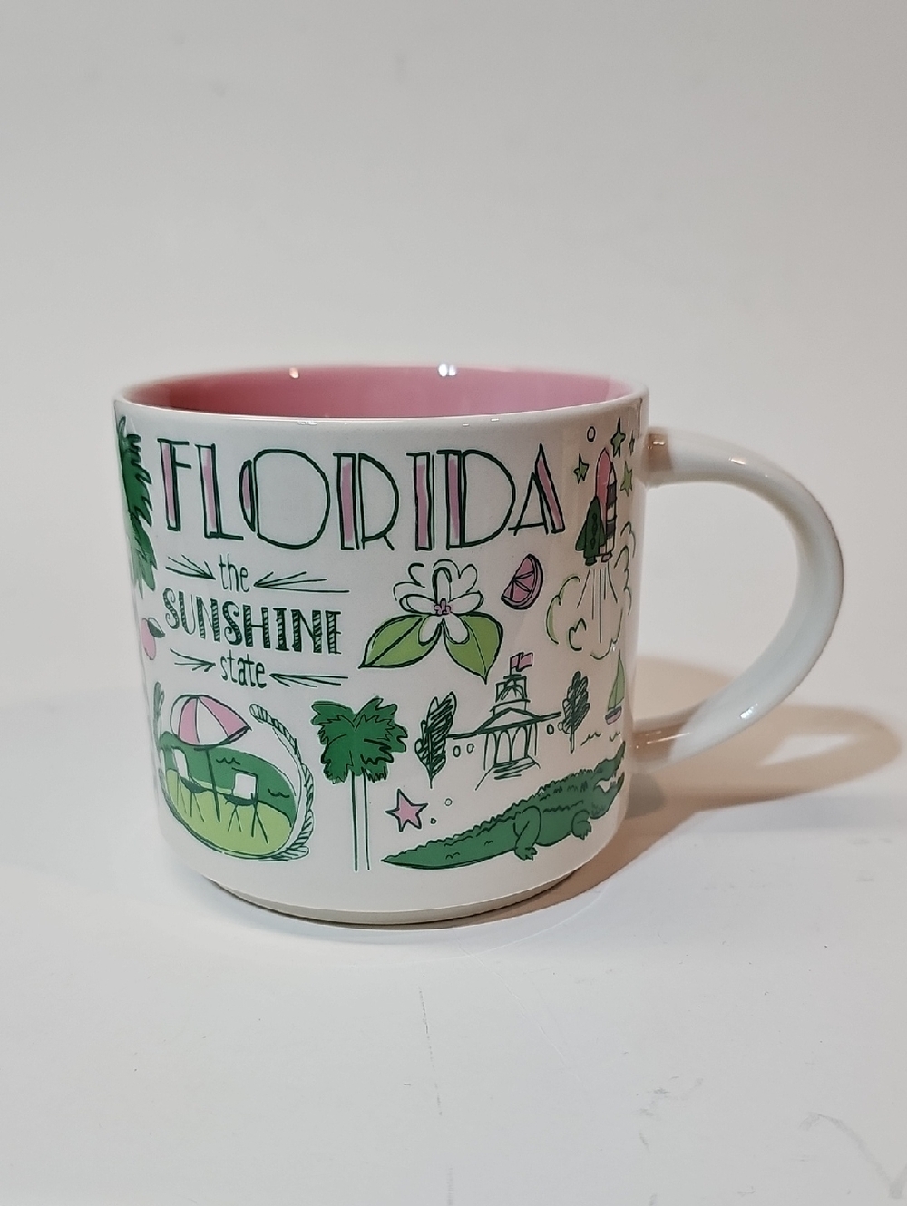 Starbucks Florida Sunshine State Been There Illustration Mug — Pink and Green